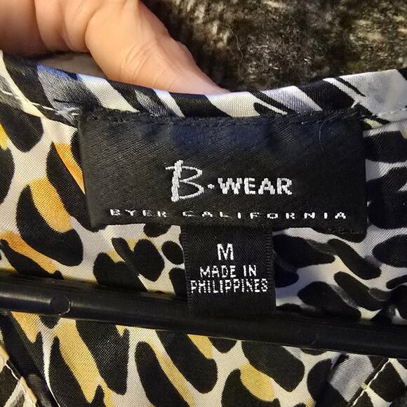 B-Wear Y2K Leopard Print Tiered Satin Top - Picture 5 of 6